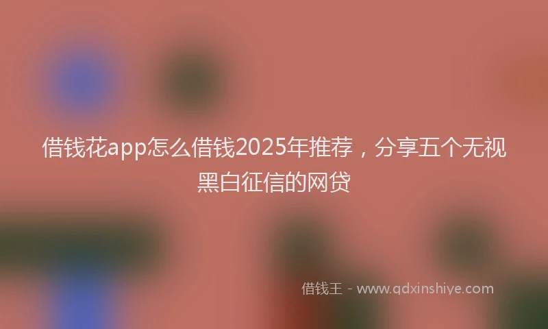 借钱花app怎么借钱2025年推荐，分享五个无视黑白征信的网贷