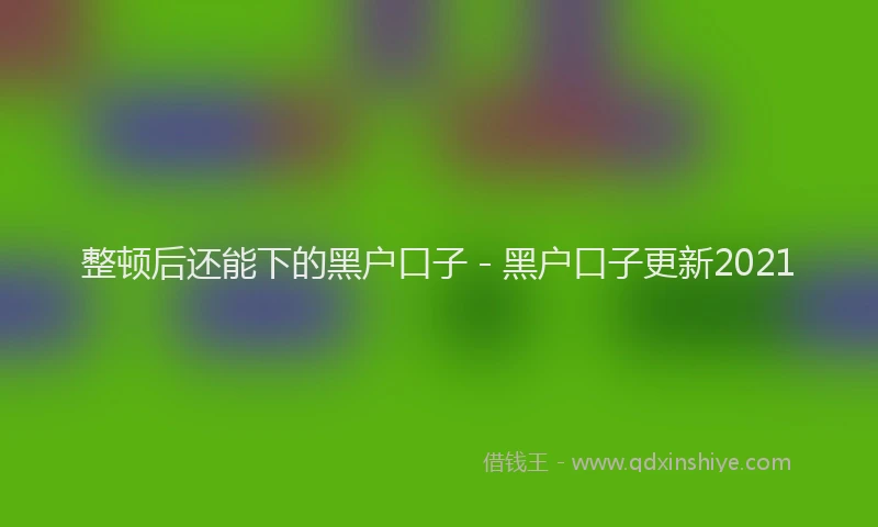 整顿后还能下的黑户口子 - 黑户口子更新2021