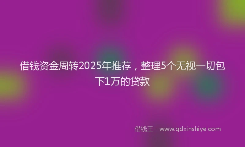 借钱资金周转2025年推荐，整理5个无视一切包下1万的贷款