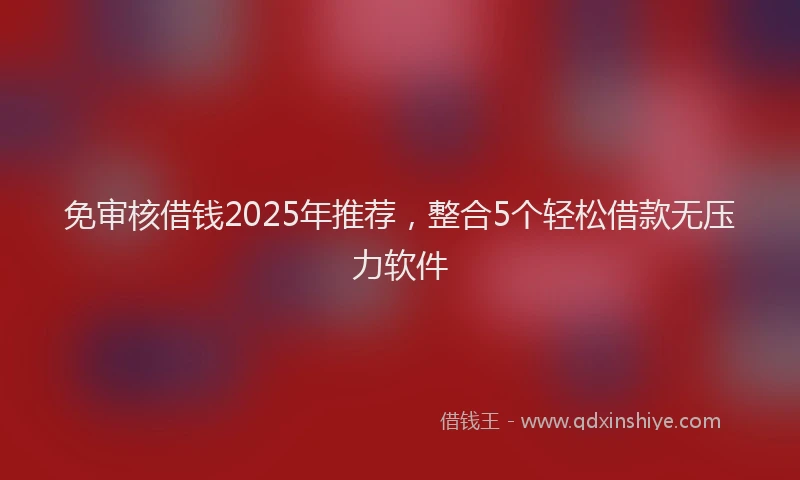免审核借钱2025年推荐，整合5个轻松借款无压力软件