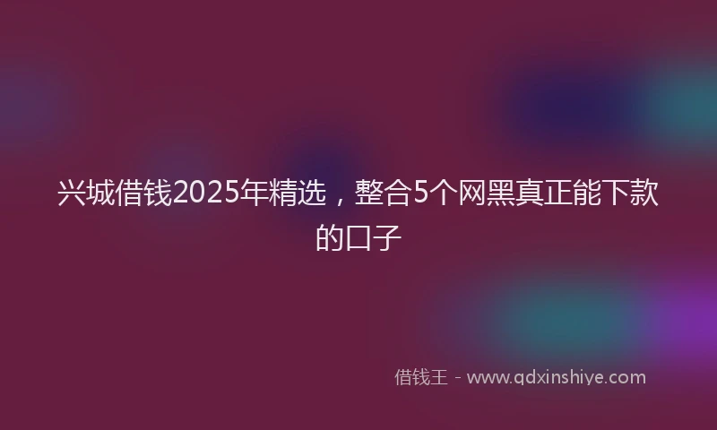 兴城借钱2025年精选，整合5个网黑真正能下款的口子