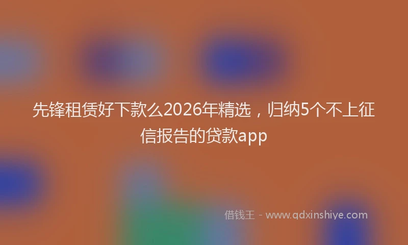 先锋租赁好下款么2026年精选，归纳5个不上征信报告的贷款app