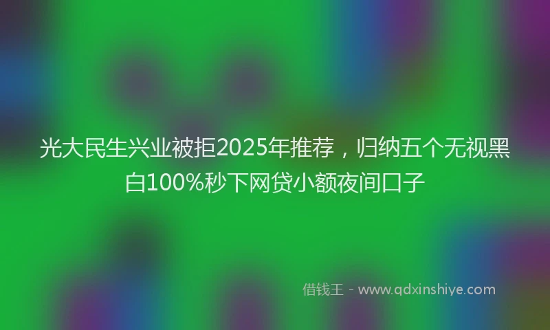 光大民生兴业被拒2025年推荐，归纳五个无视黑白100%秒下网贷小额夜间口子