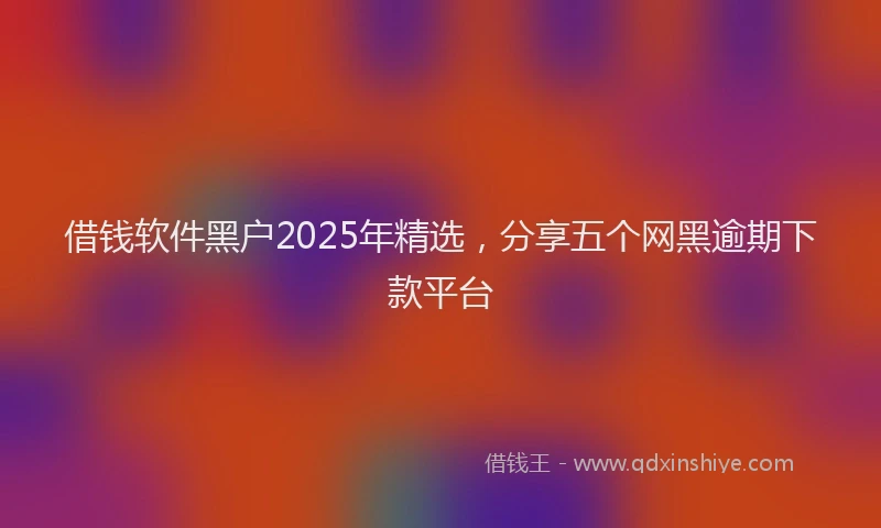 借钱软件黑户2025年精选，分享五个网黑逾期下款平台