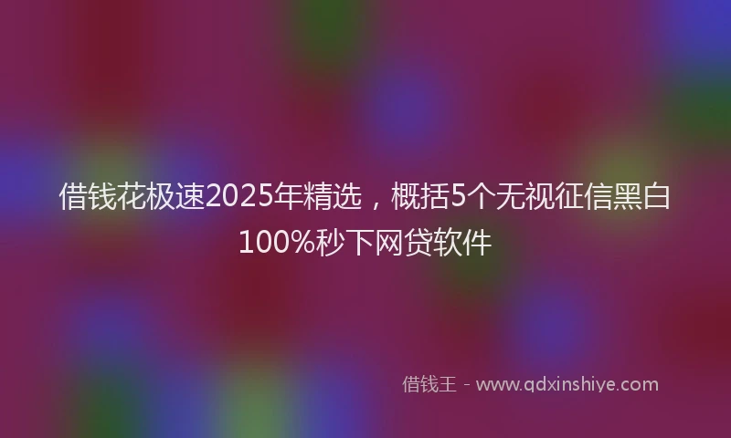 借钱花极速2025年精选，概括5个无视征信黑白100%秒下网贷软件