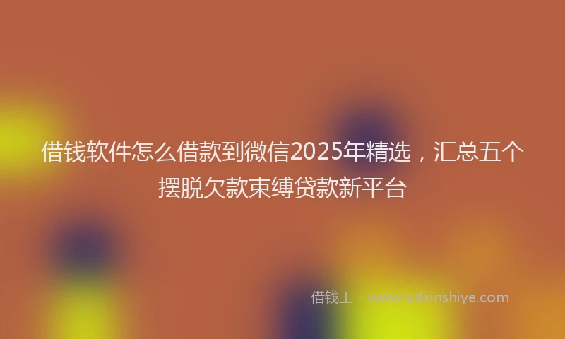 借钱软件怎么借款到微信2025年精选，汇总五个摆脱欠款束缚贷款新平台
