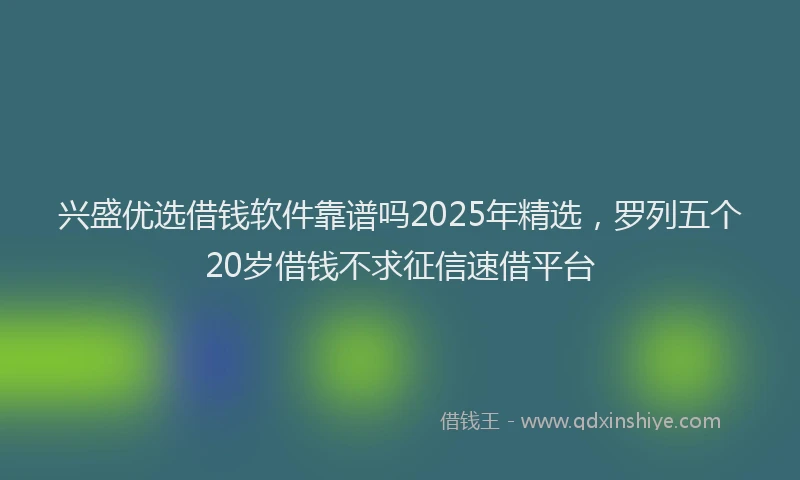 兴盛优选借钱软件靠谱吗2025年精选，罗列五个20岁借钱不求征信速借平台