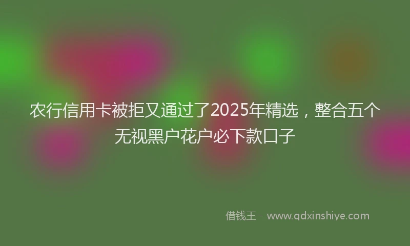 农行信用卡被拒又通过了2025年精选，整合五个无视黑户花户必下款口子