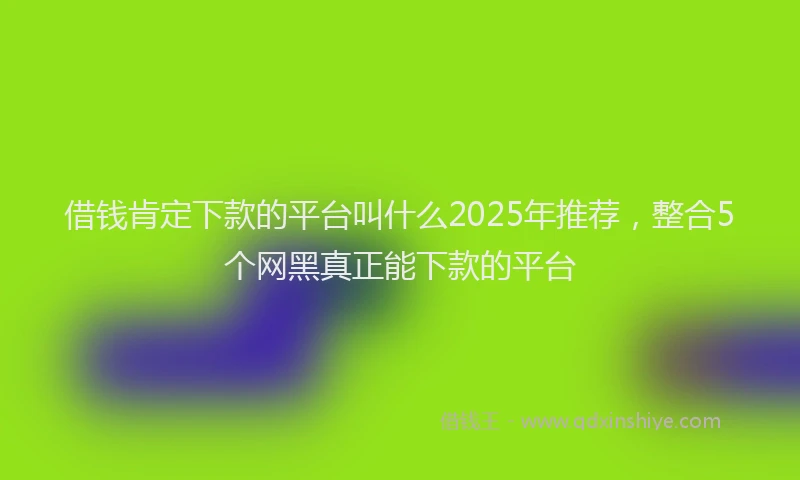 借钱肯定下款的平台叫什么2025年推荐，整合5个网黑真正能下款的平台