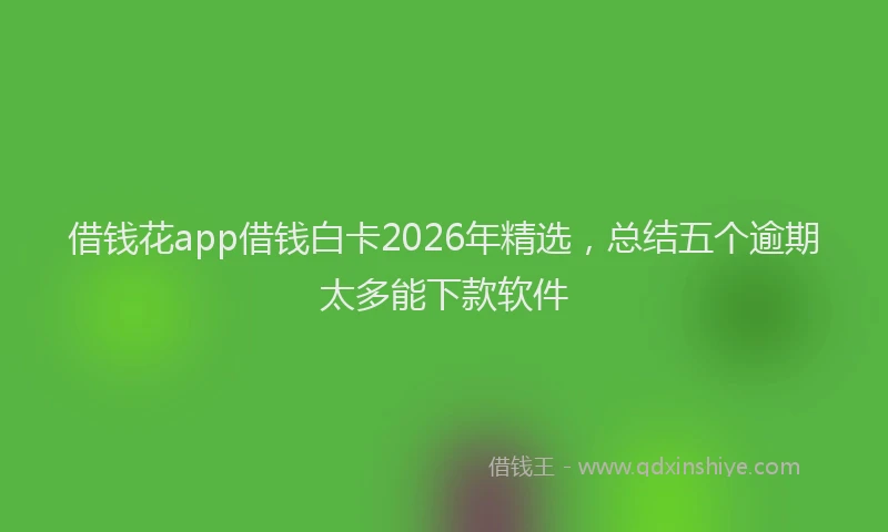 借钱花app借钱白卡2026年精选,总结五个逾期太多能下款软件