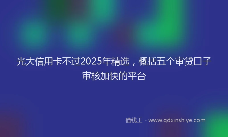 光大信用卡不过2025年精选，概括五个审贷口子审核加快的平台