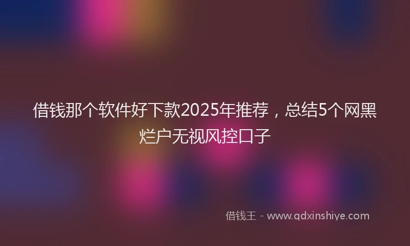 借钱那个软件好下款2025年推荐，总结5个网黑烂户无视风控口子