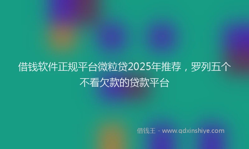 借钱软件正规平台微粒贷2025年推荐，罗列五个不看欠款的贷款平台