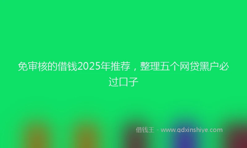 免审核的借钱2025年推荐，整理五个网贷黑户必过口子