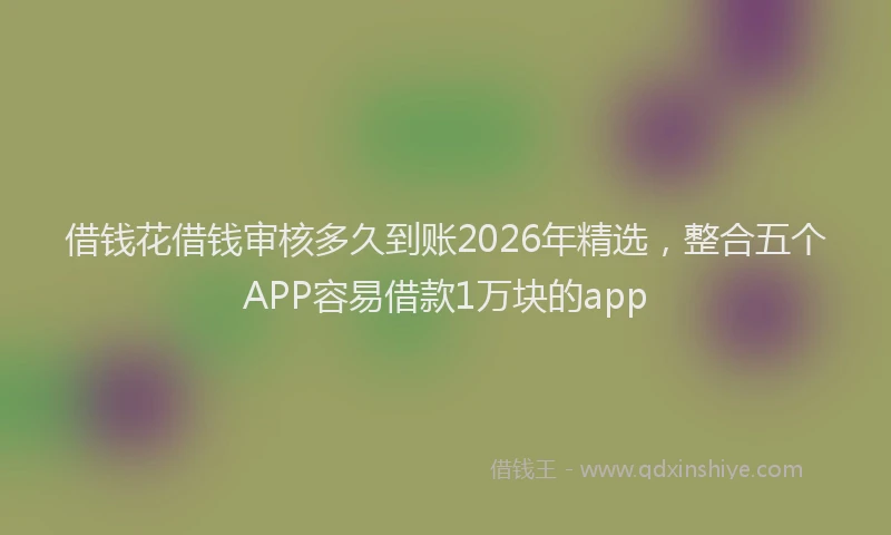 借钱花借钱审核多久到账2026年精选，整合五个APP容易借款1万块的app