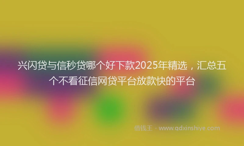 兴闪贷与信秒贷哪个好下款2025年精选，汇总五个不看征信网贷平台放款快的平台