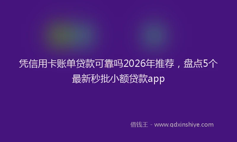 凭信用卡账单贷款可靠吗2026年推荐，盘点5个最新秒批小额贷款app
