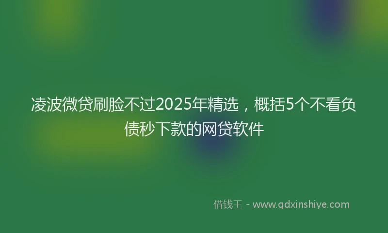 凌波微贷刷脸不过2025年精选，概括5个不看负债秒下款的网贷软件