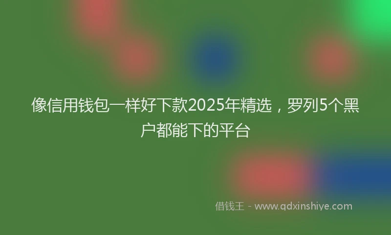 像信用钱包一样好下款2025年精选，罗列5个黑户都能下的平台