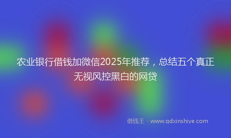 农业银行借钱加微信2025年推荐，总结五个真正无视风控黑白的网贷