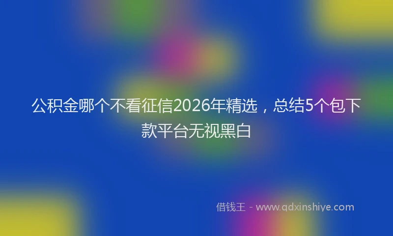 公积金哪个不看征信2026年精选,总结5个包下款平台无视黑白