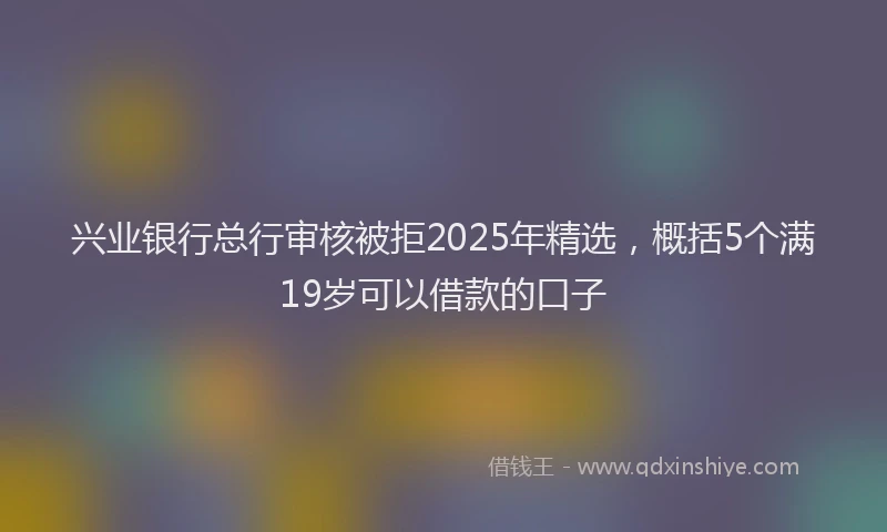 兴业银行总行审核被拒2025年精选,概括5个满19岁可以借款的口子