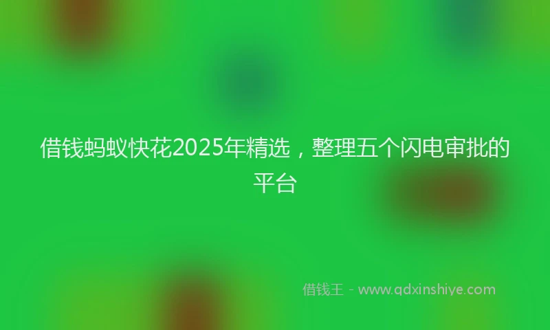 借钱蚂蚁快花2025年精选，整理五个闪电审批的平台