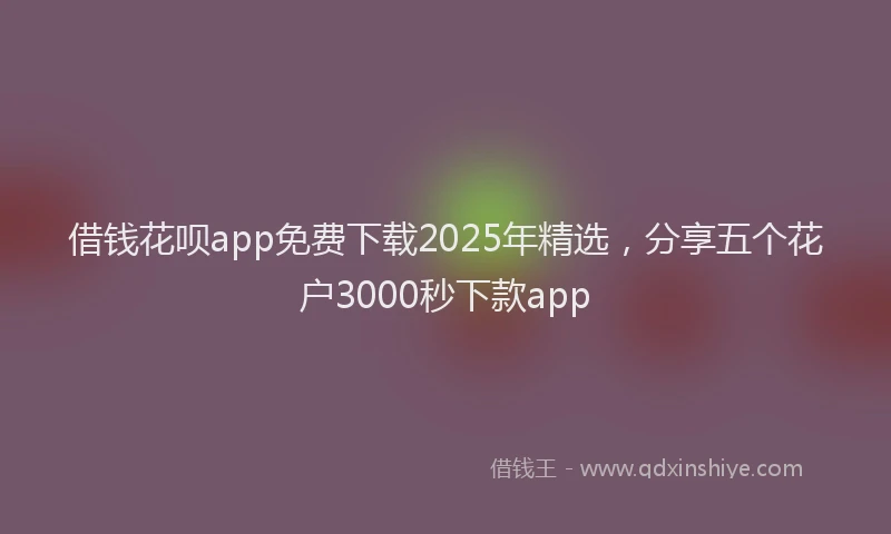 借钱花呗app免费下载2025年精选,分享五个花户3000秒下款app