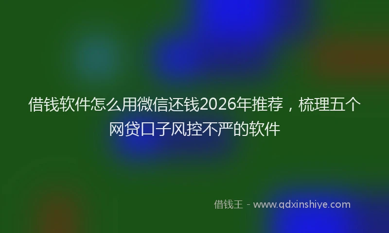借钱软件怎么用微信还钱2026年推荐，梳理五个网贷口子风控不严的软件