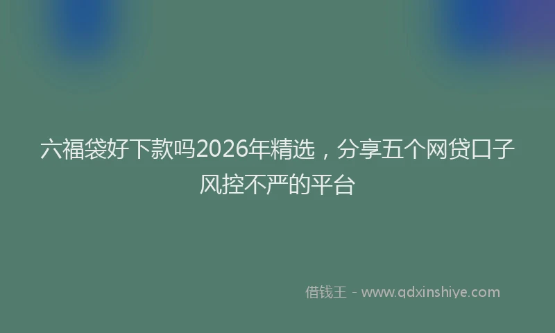 六福袋好下款吗2026年精选，分享五个网贷口子风控不严的平台