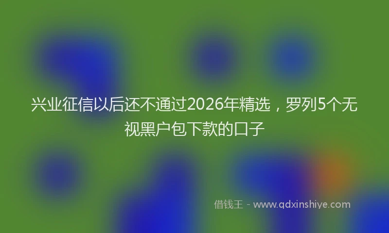 兴业征信以后还不通过2026年精选，罗列5个无视黑户包下款的口子