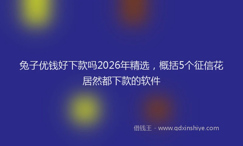 兔子优钱好下款吗2026年精选，概括5个征信花居然都下款的软件
