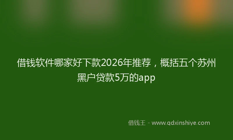 借钱软件哪家好下款2026年推荐，概括五个苏州黑户贷款5万的app