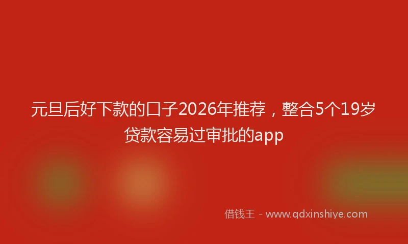 元旦后好下款的口子2026年推荐，整合5个19岁贷款容易过审批的app