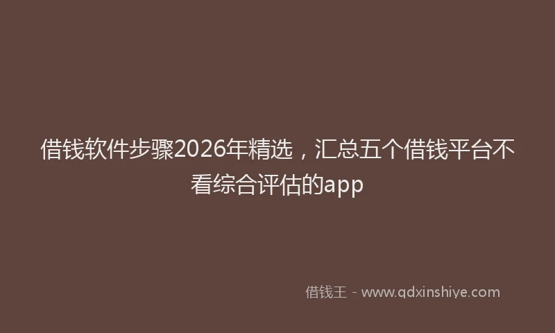 借钱软件步骤2026年精选,汇总五个借钱平台不看综合评估的app