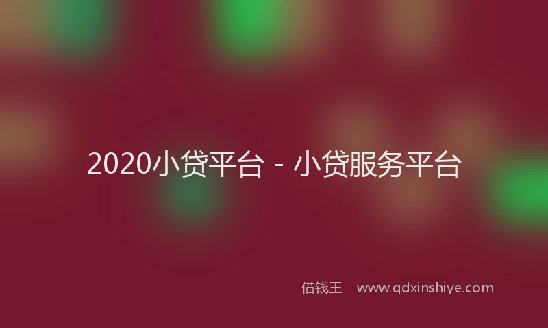2020小贷平台 - 小贷服务平台