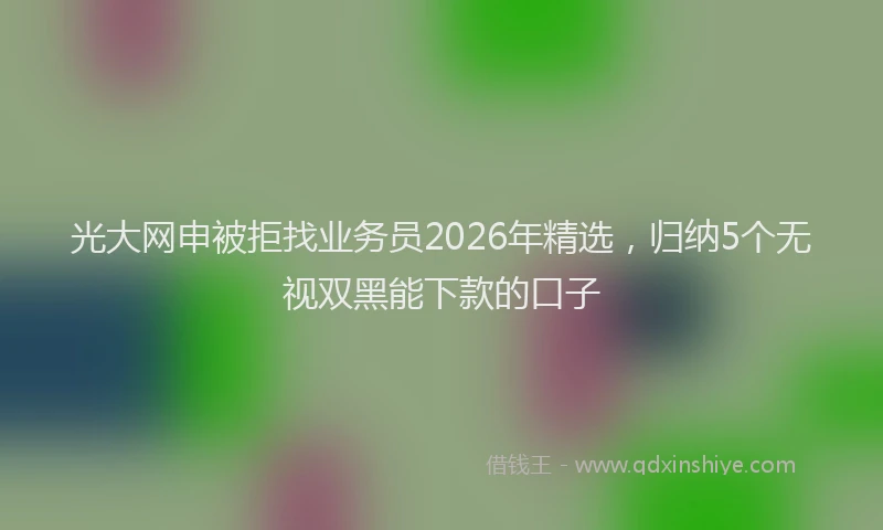 光大网申被拒找业务员2026年精选，归纳5个无视双黑能下款的口子