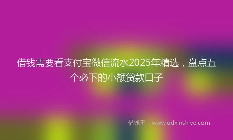 借钱需要看支付宝微信流水2025年精选，盘点五个必下的小额贷款口子