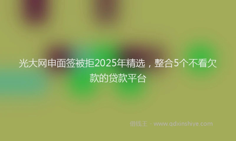 光大网申面签被拒2025年精选，整合5个不看欠款的贷款平台