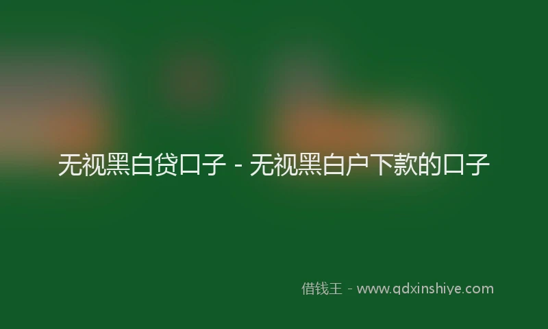 无视黑白贷口子 - 无视黑白户下款的口子