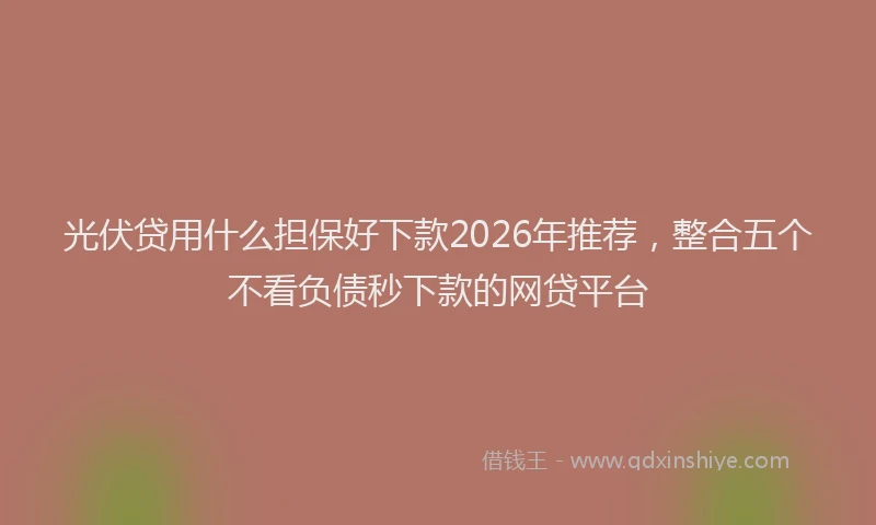 光伏贷用什么担保好下款2026年推荐，整合五个不看负债秒下款的网贷平台