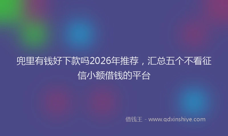 兜里有钱好下款吗2026年推荐，汇总五个不看征信小额借钱的平台
