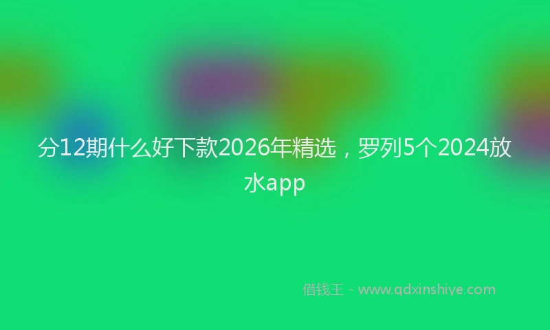 分12期什么好下款2026年精选，罗列5个2024放水app