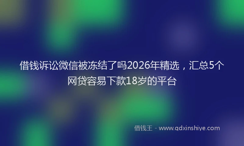 借钱诉讼微信被冻结了吗2026年精选，汇总5个网贷容易下款18岁的平台