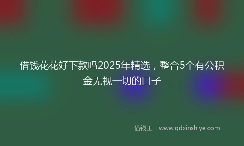 借钱花花好下款吗2025年精选，整合5个有公积金无视一切的口子