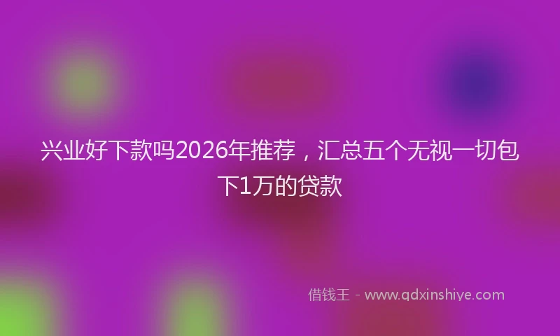 兴业好下款吗2026年推荐，汇总五个无视一切包下1万的贷款