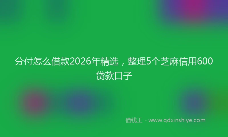 分付怎么借款2026年精选，整理5个芝麻信用600贷款口子