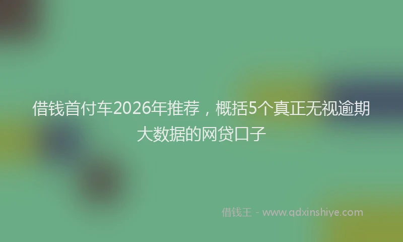 借钱首付车2026年推荐，概括5个真正无视逾期大数据的网贷口子