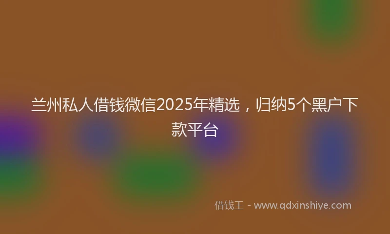 兰州私人借钱微信2025年精选，归纳5个黑户下款平台