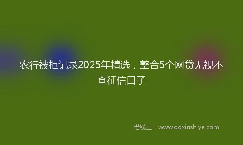农行被拒记录2025年精选,整合5个网贷无视不查征信口子